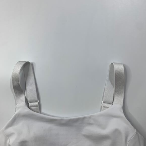 Lululemon Sports Bra Womens 4 White Longline Adjustable Thick Strap Unpadded - Picture 4 of 12